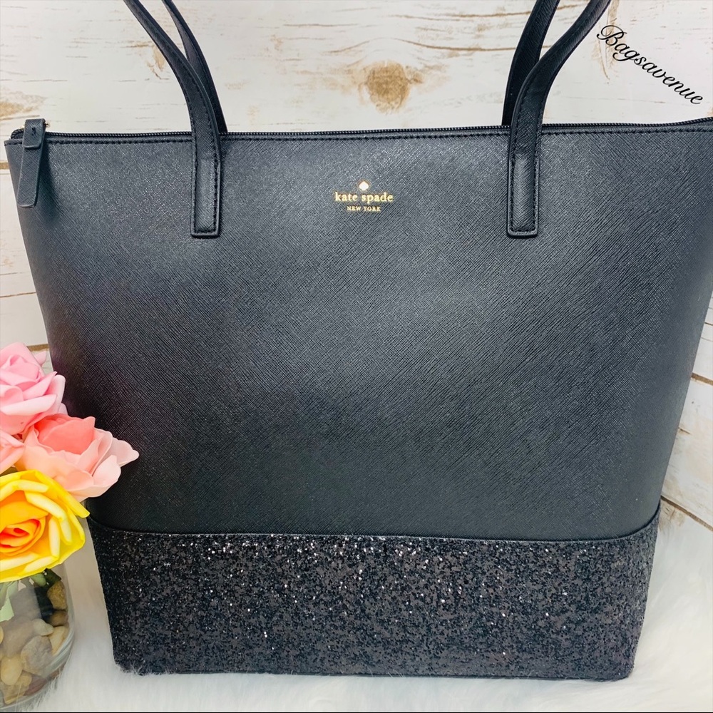 #bagsavenue  Glitter Bag Kate spade Penny Greta Tote Black - Picture 5 of 10